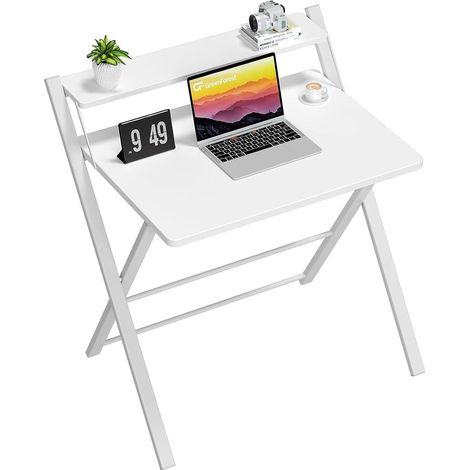 Klappbarer Schreibtisch Regal Kleine Räume Weiß Gemütlich (1/5)