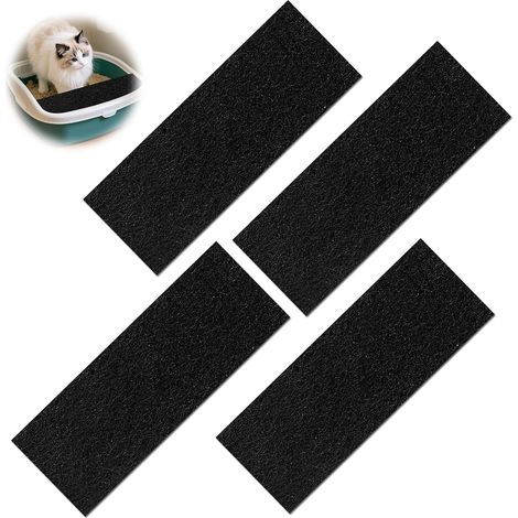 Aktivkohlefilter – 4er-Pack – Schwarz, 5 mm dick – Geruchsneutralisierung für Katzenstreu und Kompost – Gesundes Zuhause – 254 x 91 mm (1/5)