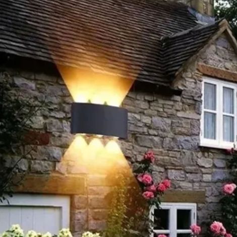 Appliques murales extérieures à LED, 6 LED, éclairage ponctuel, boîtier en aluminium étanche, 6 W, AC100-260 V, noir. (1/5)