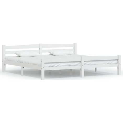 Maison Exclusive - Giroletto senza Materasso Bianco 200x200 cm Legno Massello Pino (1/5)