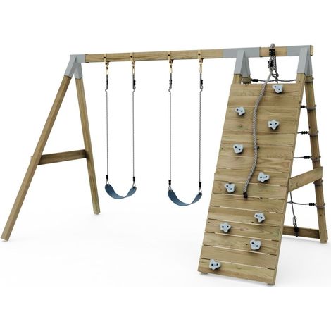 Premium Double Swing with Up and Over Wall - Flex Dusky Pink