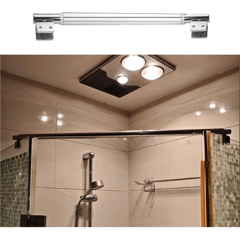 Barre de support murale pour porte douche en verre, bras acier (1/5)