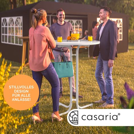 CASARIA® Stehtisch 70/80x110cm klappbar rund Stabil Garten Hoch Holz pulverbeschichtet Metall Hochtisch Bistrotisch Partytisch Bartisch Biertisch weiß Anthrazit 2x weiß 80cm