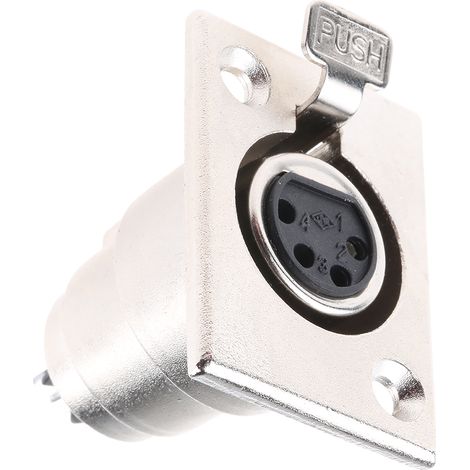 RS PRO-Connecteur XLR Femelle Droit 4 voies Montage panneau, placage Argent ( Prix pour 1 ) (1/2)