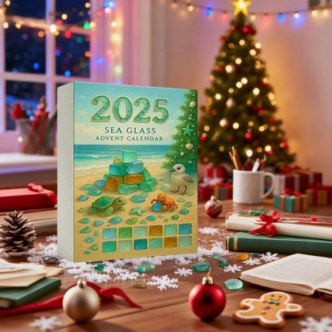 Calendrier de l'Avent Sapin de Noël en Verre de Mer - 24 Boîtes Mystères avec Décorations, Arbre de Noël Écologique, Idée Cadeau (1/5)