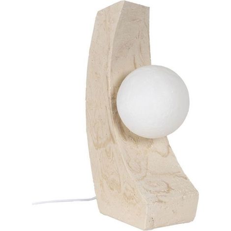 Lampe de bureau - BigBuy Home - Modèle en polyrésine - Couleur crème - Dimensions 16,5x11,5x30 cm - Électrique (1/5)