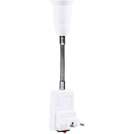 Portalámparas E27 con interruptor metálico, adaptador de enchufe europeo para casquillo E27 - KZQ