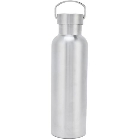 Bouteille de Sport à Vide 750ml Bouteille d'Eau Anti-fuite à Isolation Acier Inoxydable Double Couche pour Extérieur