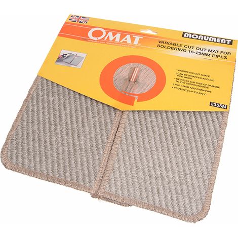 Monument 2355M Heat-Resistant Soldering and Brazing Pipe Mat for 15-22mm and 305mm Applications (1/2)