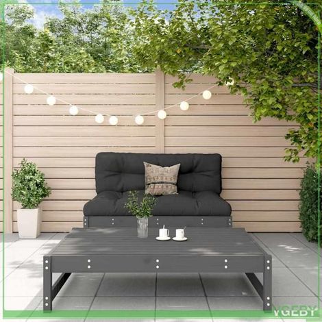 Salon de jardin - FAFEICY - design à lattes - Gris - Bois de pin massif - Modulaire (1/5)