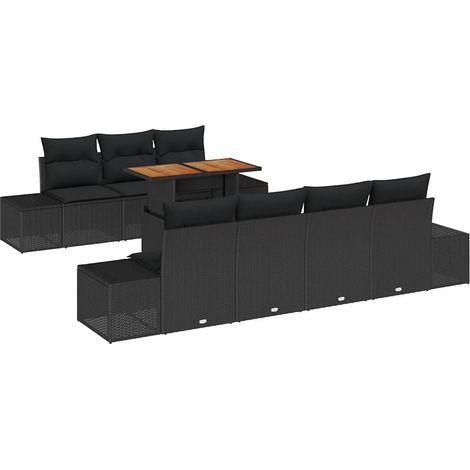 Garden Sofa Set 8 pcs Black Poly rattan vidaXL (1/5)