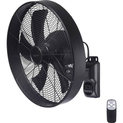 Sygonix – Ventilateur mural 50 W – 3 vitesses – Télécommande – Oscillant – Base ronde stable – Pour bureaux et ateliers – Circulation efficace de l'air (1/5)