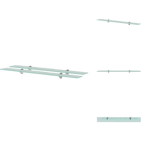 Schweberegale 2 Stk. Glas 90x10 cm 8 mm - Wandregal - Glasregal - Modernes Regal - Badezimmerregal - Dekoratives Regal (1/5)