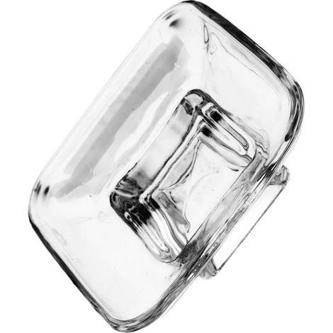 Porte-savon rectangulaire en verre avec égouttoir mural (1/5)
