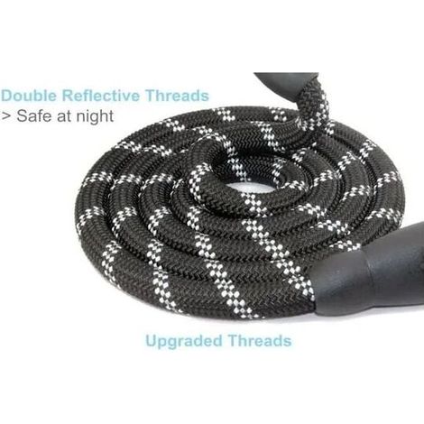 Hundeleine, robuste Hundeleine mit komfortablem, gepolstertem Griff (schwarz, 1,2 m) (1/4)