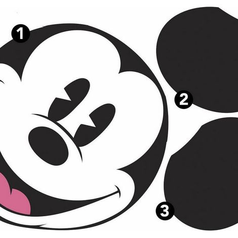 Sticker Mural Géant classique tête de Mickey Mouse XL (1/5)