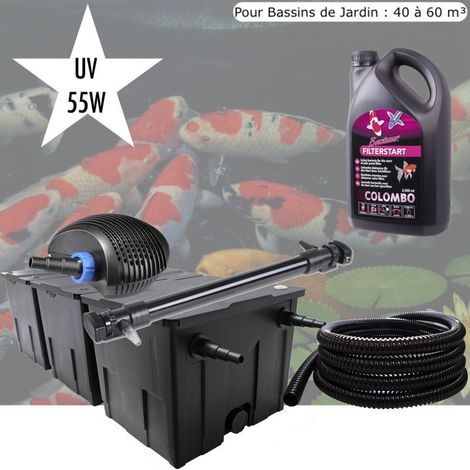Kit De Filtration, UV 55 W + Bactéries Pour Bassin de Jardin : 40 à 50 m³ (1/5)