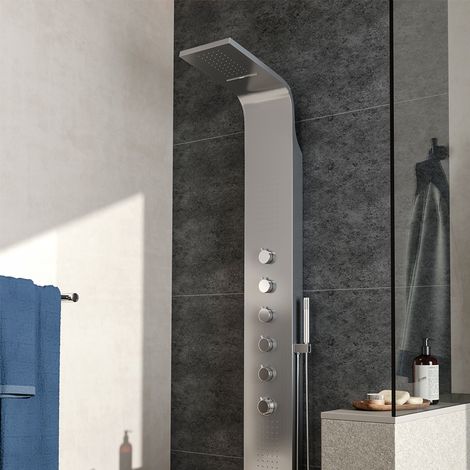 Silver Stainless Steel Exposed Shower Tower Panel (1/5)