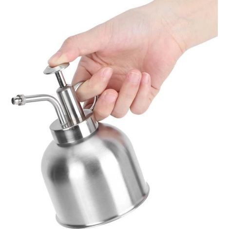 1 arrosoir en acier inoxydable, finition brossée, arrosage précis, pour plantes d'intérieur et petits espaces (1/3)