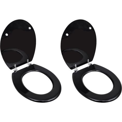 vidaXL Tavolette WC con Coperchi 2 pz in MDF Nere