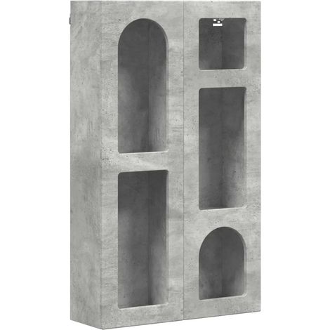 Armoire suspendue moderne polyvalente 59 x 20 x 100 cm grand espace de rangement en bois d'ingénierie gris béton (1/5)