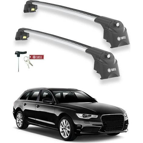 TURTLE kompatibel mit Audi A6 Avant (C7) 2011-2018 Dachträger Air2 Grau (1/5)