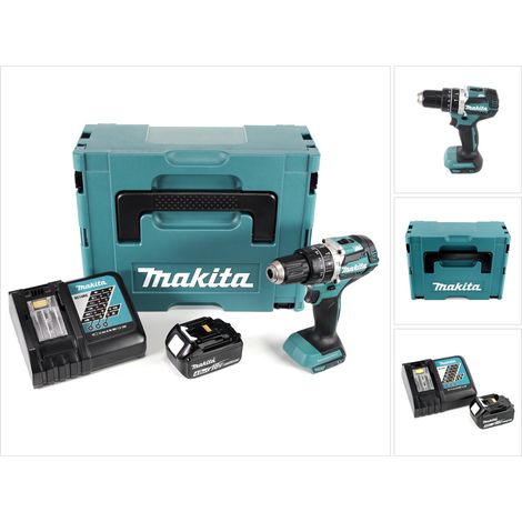 Makita DHP 484 RM1J 18V Brushless Li-Ion Akku Schlagbohrschrauber im Makpac inkl. 1x BL 1840 B 4,0 Ah Akku und DC18RC Ladegerät (1/5)