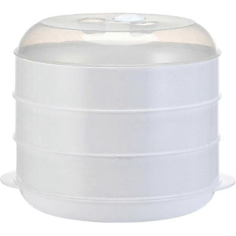 Cuiseur vapeur micro-ondes 1000 ml - cuisson et réchauffage sans BPA, facile à ranger,L 3 Tier (1/5)