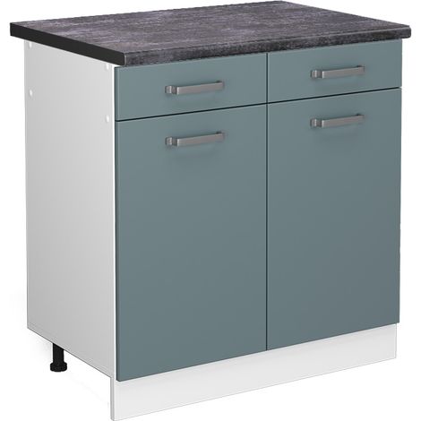 Mobiletto base per cucina R-Line, Grigio-blu, 80 cm , PL Antracite, Vicco (1/5)