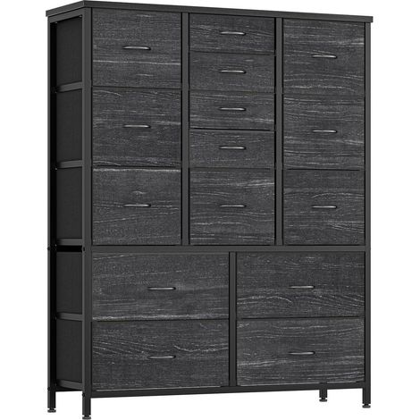 Kommode mit 15 Stoffschubladen, Metallgestell Grau, Schlafzimmer, Wohnzimmer, Flur (1/5)