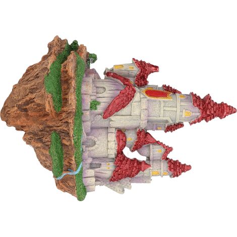 Château factice décoratif pour aquarium, couleurs vives, en résine avec ventouse, pour eau douce et eau de mer. (1/5)
