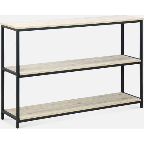 Estantería estilo industrial de metal y efecto madera, 3 niveles, 120 cm (1/5)