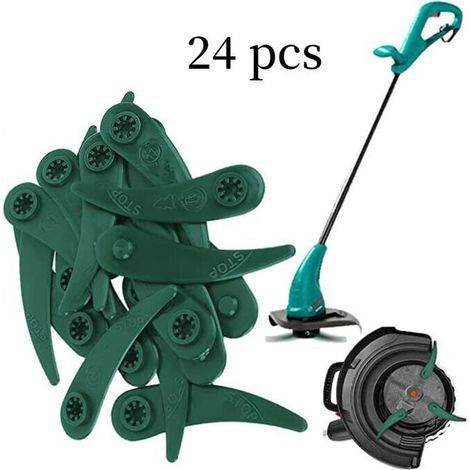 Lot de 24 lames de coupe en plastique, RosyFate lames de coupe en plastique pour Bosch Durablade Art 23-18 LI Art 26-18 LI, lames de coupe pour accessoires de tondeuse à gazon - (vert) (1/5)