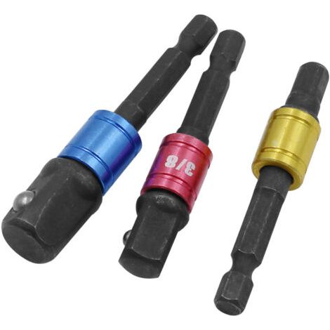 royaluxe-Adaptateur de douille pour tournevis à percussion - Adaptateur pour douille de clé à chocs, porte-embout de tournevis long, cliquet, perceuses, 1/4, 1/2, 3/8 pouces, cadeau pour homme, access (1/5)