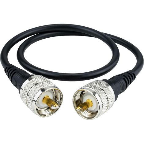 PL259 50CM CB Radio Extension 50ohms RG58 Coaxial Cable UHF PL-259 to PL-259 Low Loss CB Coax Jumper Cable for Antenna SWR Meter Ham Radio Broadcast Telecom
