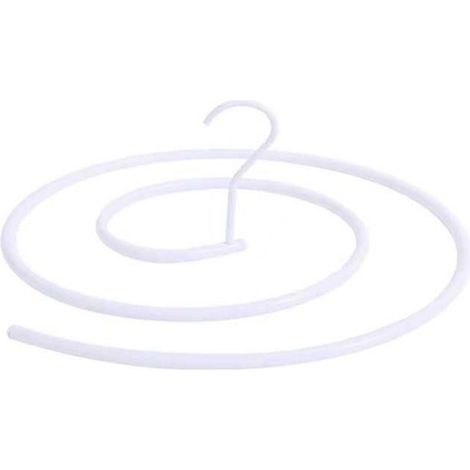 Cintre spiralé peu encombrant en acier inoxydable résistant à la corrosion, pour le linge de lit comme les grands draps, les couettes et les rideaux, blanc. (1/5)