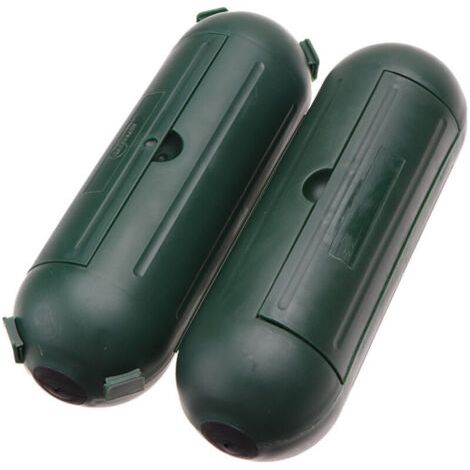 Set di 2 custodie protettive per cavi di prolunga da giardino IP54 - Verde - 21x7x7cm (1/3)