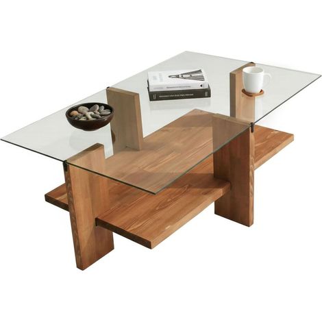 Dmora - Wohnzimmertisch Astraeus, Niedriger Wohnzimmertisch, Kaffeeregal, Couchtisch für Sofa, 105x60h40 cm, Nussbaum, mit verstärkter Verpackung