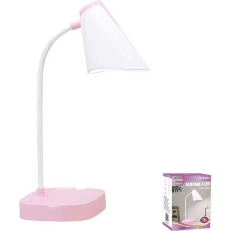 LAMPE DE BUREAU ROSE 24 LED RECHARGEABLE RÉGLABLE COMMANDES TACTILES TABLE B0542