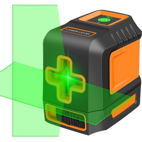 Niveau laser à lignes croisées autonivelant, laser vert à luminosité réglable, outil durable IP54 pour la pose de tableaux, de carrelage, la construction, le bricolage et la rénovation de maisons. (1/5)