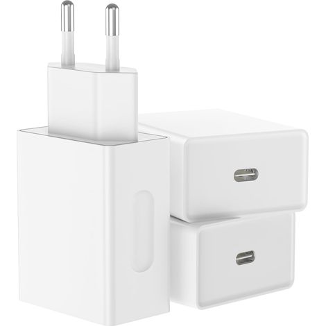 3 Pack Chargeur Rapide USB C 20W pour 17/16/15, Adaptateur Secteur