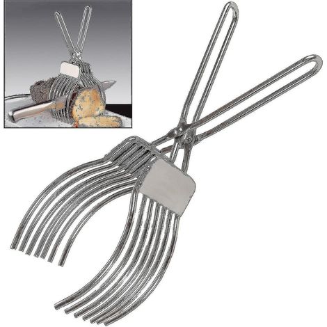 Pince à rôtir le bœuf en acier inoxydable, pince à trancher la viande et le pain, pince à oignons (1/5)