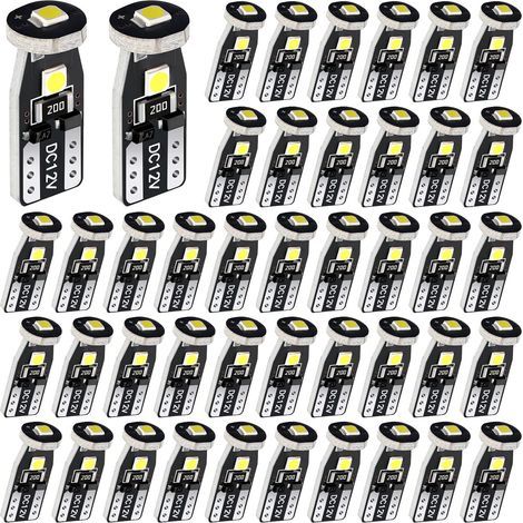 50 bombillas LED T10 194 para coche, bombillas LED W5W para interior de coche, bombillas LED de repuesto para luz de techo, luz de lectura, luz de cortesía de la puerta, etc. (1/5)