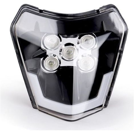 Faro delantero LED con luz de matrícula para moto, compatible con KTM EXC 300, XC, XCF, XCW, XCFW, SX, SXF, SXS 125 a 690 (2012-2022) (1/4)