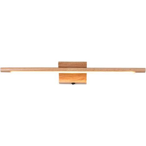 Applique murale LED moderne pour salle de bain avec miroir en bois et interrupteur intégré, étanche IP44. (1/5)
