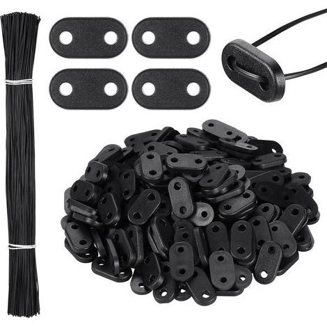 200 Sets Fixation pour Clôture Brise-Vue 200 Clips Montage en PVC Résistant aux Intempéries 200 Attaches Câble Fil Plaque de Montage pour Jardin Balcon (1/5)