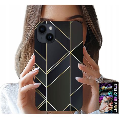 Custodia per iPhone 13 - cornice dorata, motivi eleganti + vetro (1/5)