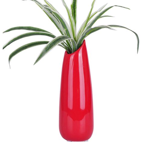 9.4" Red High Creative Oblique Opening Design Desktop Ceramic Vase Home Office Decoration Vases (1/5)