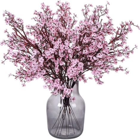 TuseRxln Plantes ornementales – Sans entretien et flexibles pour tout décor – Fleurs artificielles – Aspect naturel avec tiges renforcées en fil de fer – 6 pièces – Pour intérieur et extérieur – Rose (1/5)