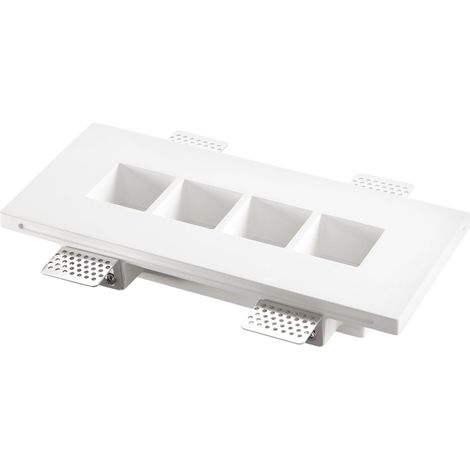 "Faretto ad incasso HIVE in gesso bianco verniciabile 27x12x4.5 cm. (4xGU mini)" (1/3)